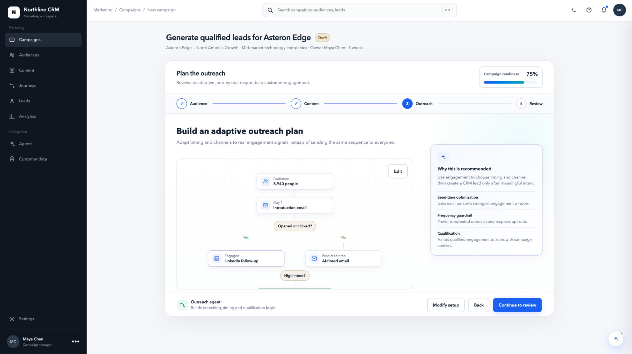 Northline V15.16 outreach plan from the final prototype package